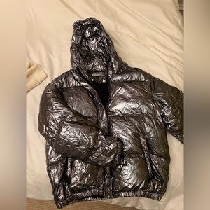 Alice and Olivia Metallic Puffer Jacket